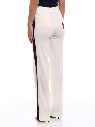 Shop Dolce & Gabbana Wool Stretch Pants In Wbianco Naturale