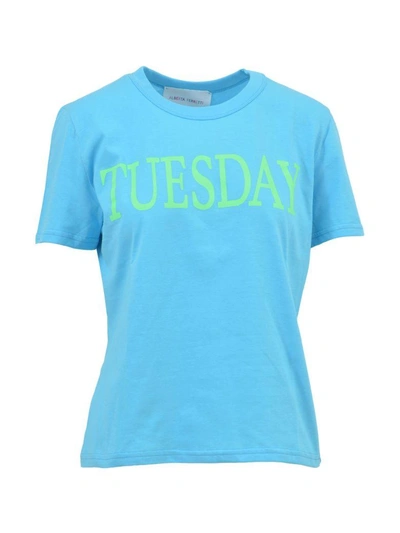 Shop Alberta Ferretti Tuesday T-shirt In Baby Blue