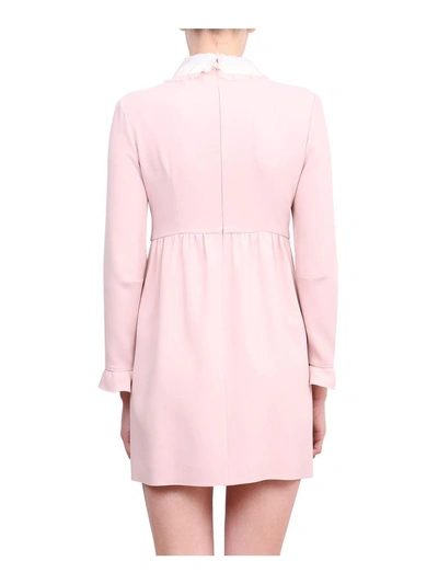 Shop Red Valentino Cady And Organza Dress In Rosa