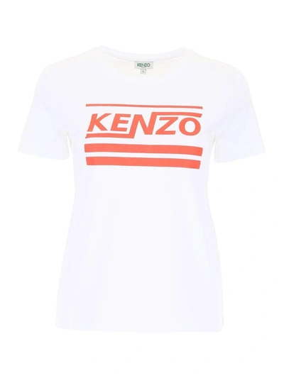Shop Kenzo Logo Print T-shirt In Blanc|bianco