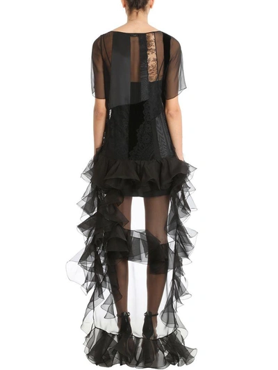 Shop Givenchy Black Asymmetrical Shortsleeved Dress