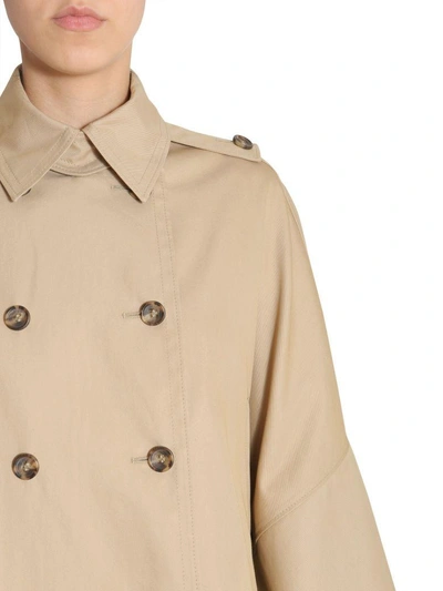 Shop Red Valentino Cape Trench Coat In Beige