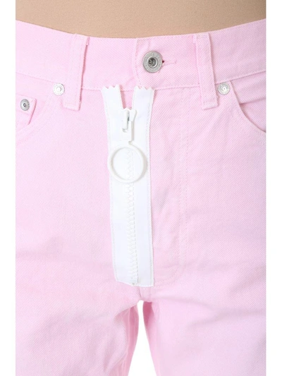 Shop Off-white Straight Leg Pink Jeans In Rose-pink