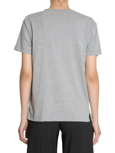 Shop Red Valentino Dragonfly And Crown Printed T-shirt In Grigio