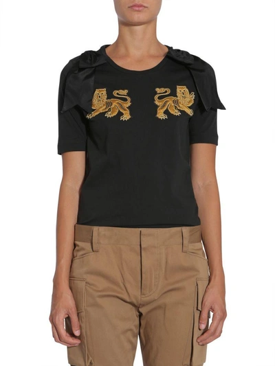 Shop Dsquared2 T-shirt With Bows And Patches In Nero