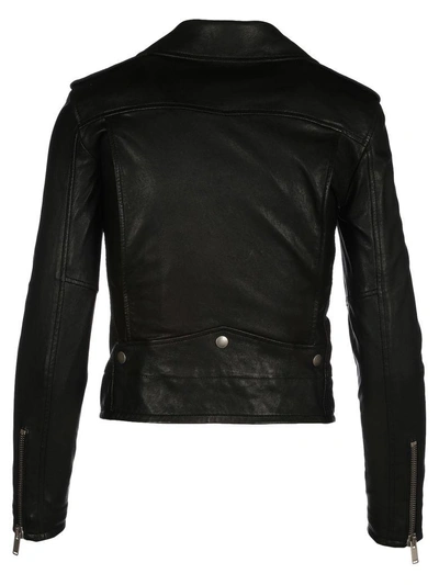 Shop Saint Laurent Paris Biker Classic Pins In Black