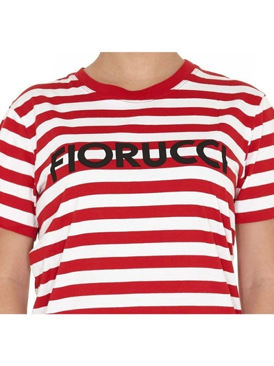 Shop Fiorucci Stripe Classic Tshirt In Red-white