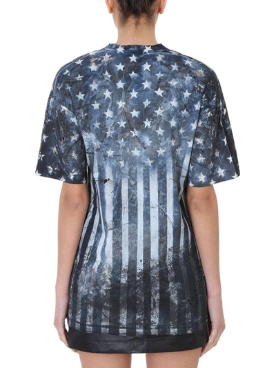 Shop Balmain Usa Logo T-shirt In Blue