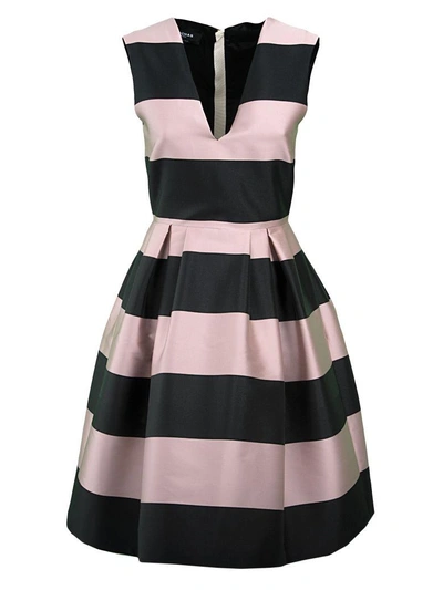 Shop Rochas Pleated Duchesse Satin Dress In Pink