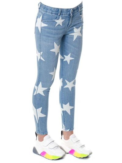 Shop Stella Mccartney Skinny Denim Stars Print Jeans In Classic Blue