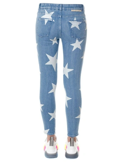 Shop Stella Mccartney Skinny Denim Stars Print Jeans In Classic Blue