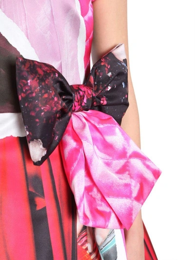 Shop Moschino Bustier Dress With Bow In Multicolor