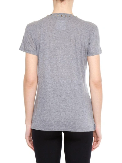 Shop Valentino Rockstud Untitled T-shirt In Grigio Melange|grigio