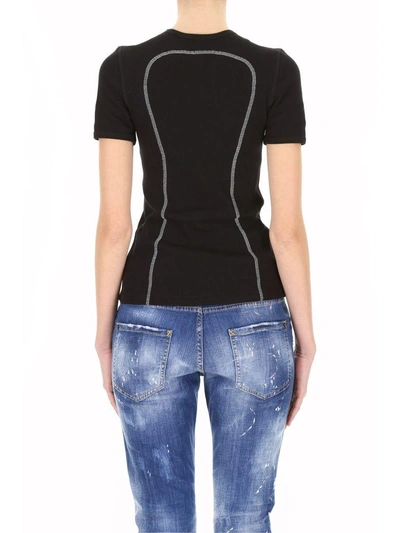 Shop Alyx Ribbed Cotton T-shirt In Black (black)