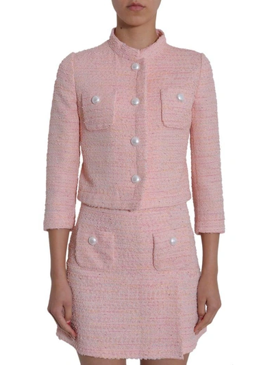Shop Boutique Moschino Tweed Jacket In Rosa