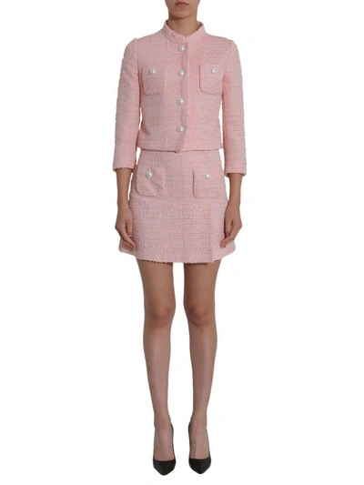 Shop Boutique Moschino Tweed Jacket In Rosa