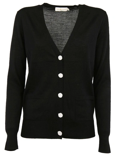 Shop Tory Burch Button Up Cardigan In Black