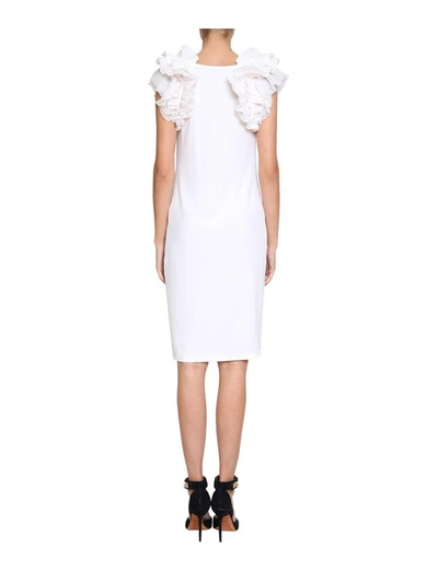 Shop Givenchy Ruffled Jersey Dress In Bianco
