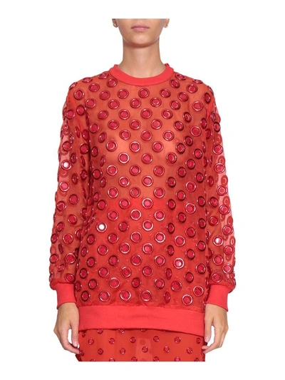 Shop Givenchy Organza Sweatshirt In Rosso