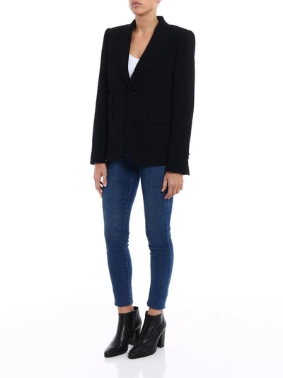 Shop Dsquared2 Formal Fitted Blazer In Black