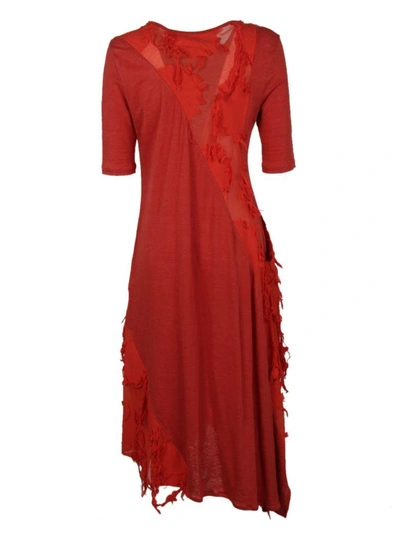 Shop Y's Round Neck Dress In Red