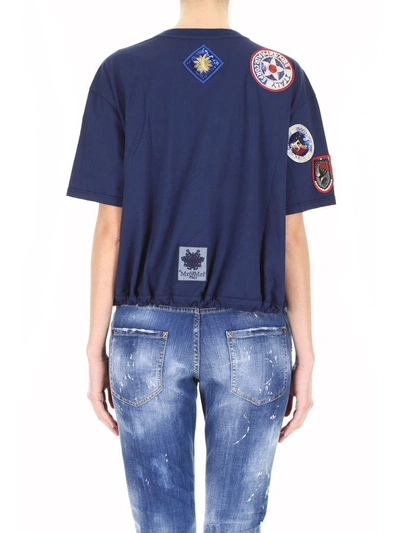 Shop Mr & Mrs Italy T-shirt With Patches In Bleu France (blue)