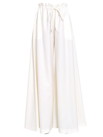 Shop Sara Battaglia Trousers With Drawstring Fastening In Bianco