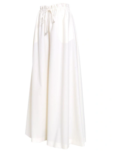 Shop Sara Battaglia Trousers With Drawstring Fastening In Bianco