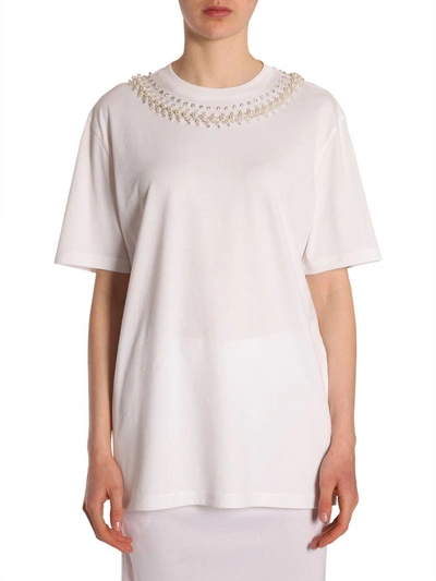 Shop Givenchy Round Collar T-shirt In Bianco