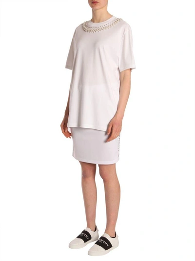 Shop Givenchy Round Collar T-shirt In Bianco