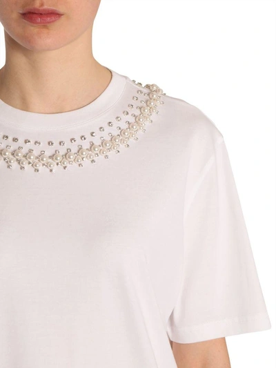 Shop Givenchy Round Collar T-shirt In Bianco