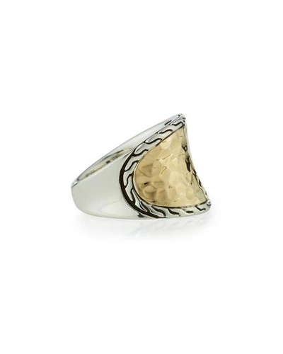 Shop John Hardy 18k Gold & Silver Small Saddle Ring In Silver/gold