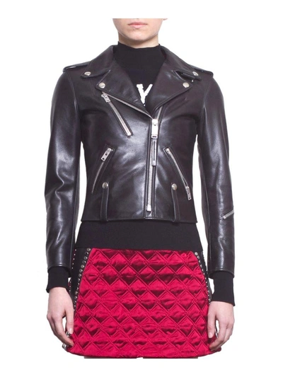 Shop Alyx Black Leather Biker Jacket In Nero