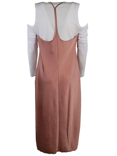 Shop Alexander Wang Flared Midi Dress In Guava With White Combo