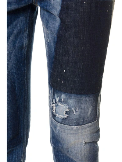 Shop Dsquared2 Boyfriend Cropped Jeans In Denim In Blue