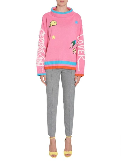 Shop Mira Mikati Marshmallow Lover Turtle Neck Sweater In Rosa