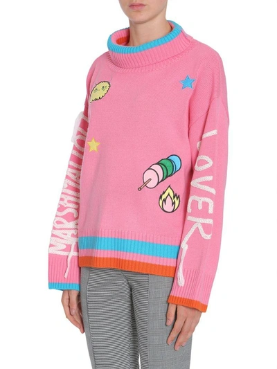 Shop Mira Mikati Marshmallow Lover Turtle Neck Sweater In Rosa