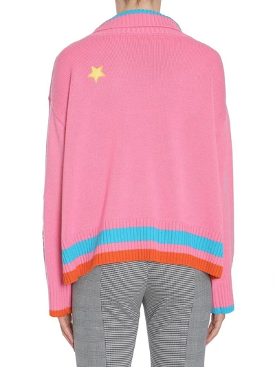 Shop Mira Mikati Marshmallow Lover Turtle Neck Sweater In Rosa