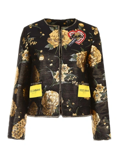 Shop Dolce & Gabbana Jacquard Lurex Jacket In Jacquardnero