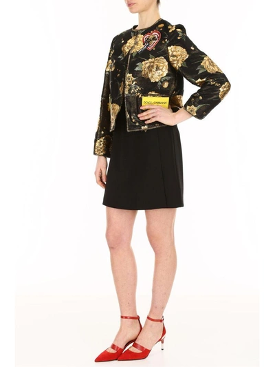 Shop Dolce & Gabbana Jacquard Lurex Jacket In Jacquardnero