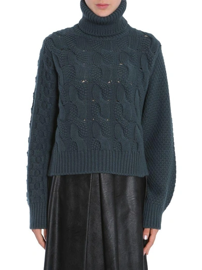 Shop Mm6 Maison Margiela Turtle Neck Sweater In Verde