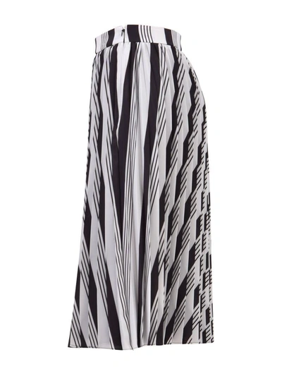 Shop Balenciaga Pleated Soleil Skirt In Black-white