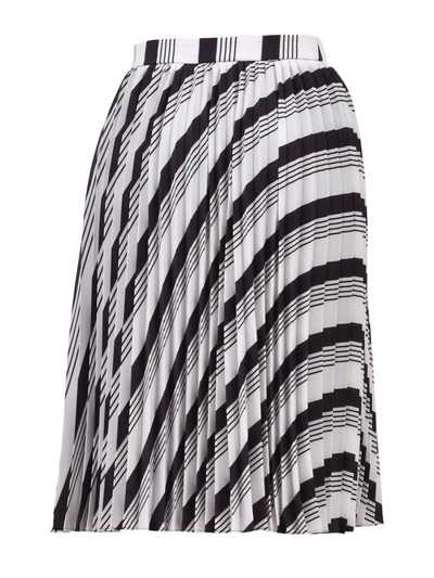 Shop Balenciaga Pleated Soleil Skirt In Black-white