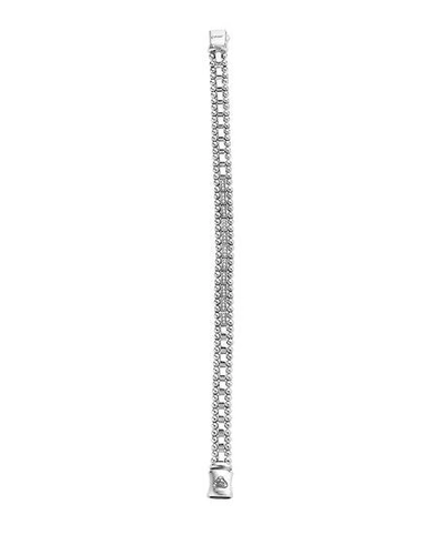 Shop Lagos 7mm Caviar Spark Bracelet With Diamonds In Silver