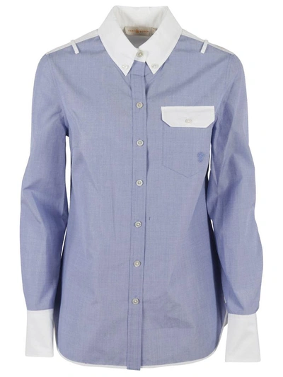 Shop Tory Burch Button Down Shirt In Azzurro