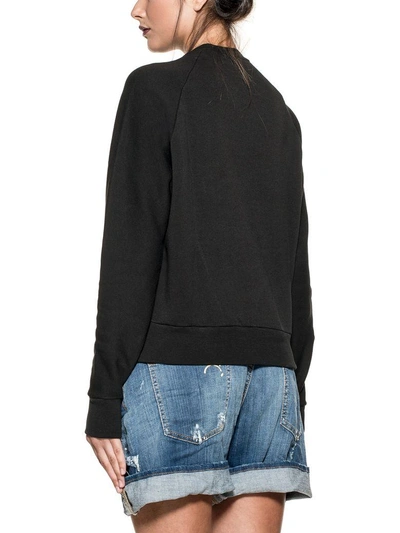 Shop Dsquared2 Black Embroidered Sweatshirt