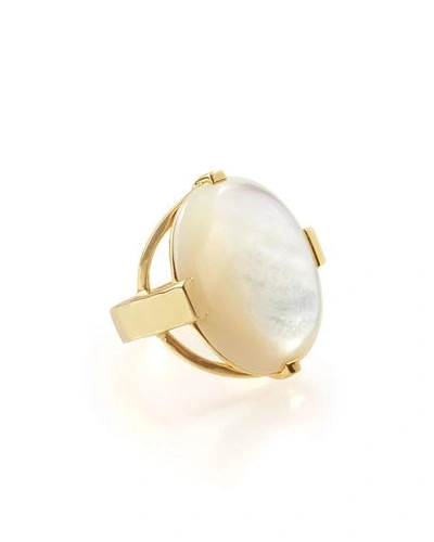 Shop Ippolita 18k Polished Rock Candy Large Mother-of-pearl Oval Ring In White