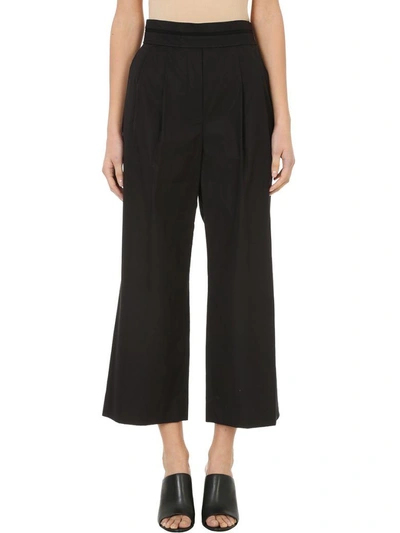 Shop Alexander Wang Black Cotton Deconstructed Cropped Trousers