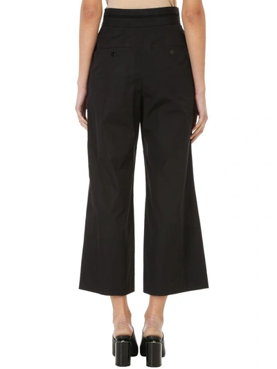Shop Alexander Wang Black Cotton Deconstructed Cropped Trousers