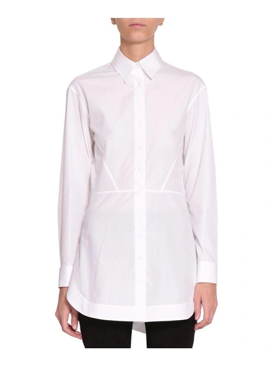 Shop Alaïa Cotton-poplin Shirt In Bianco